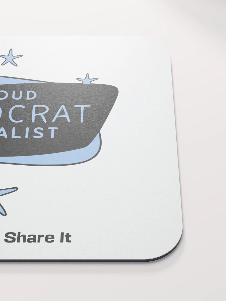Proud Democrat Socialist mouse pad - black & blue ink product image (5)