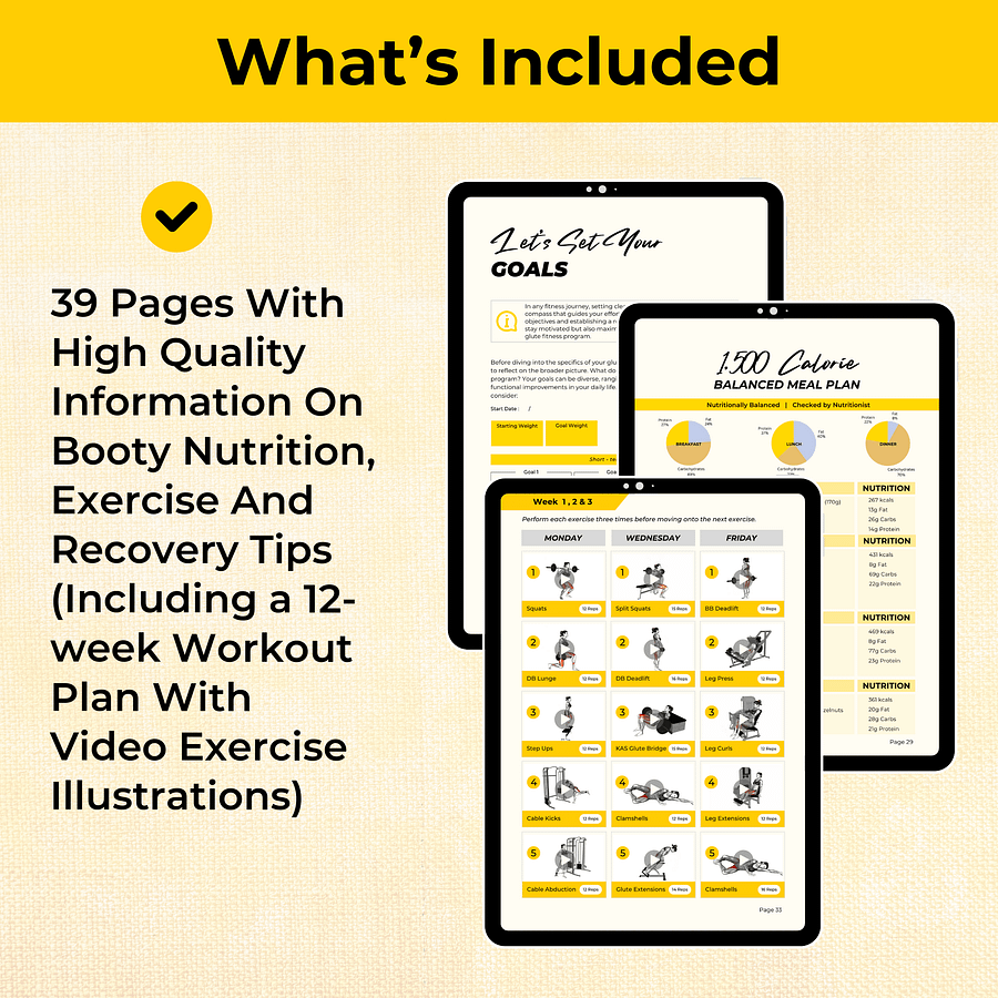12 Week Gym Booty Workout Plan / Fitness eBook/ Glute Building Workout Plan / Glute Training Program product image (2)