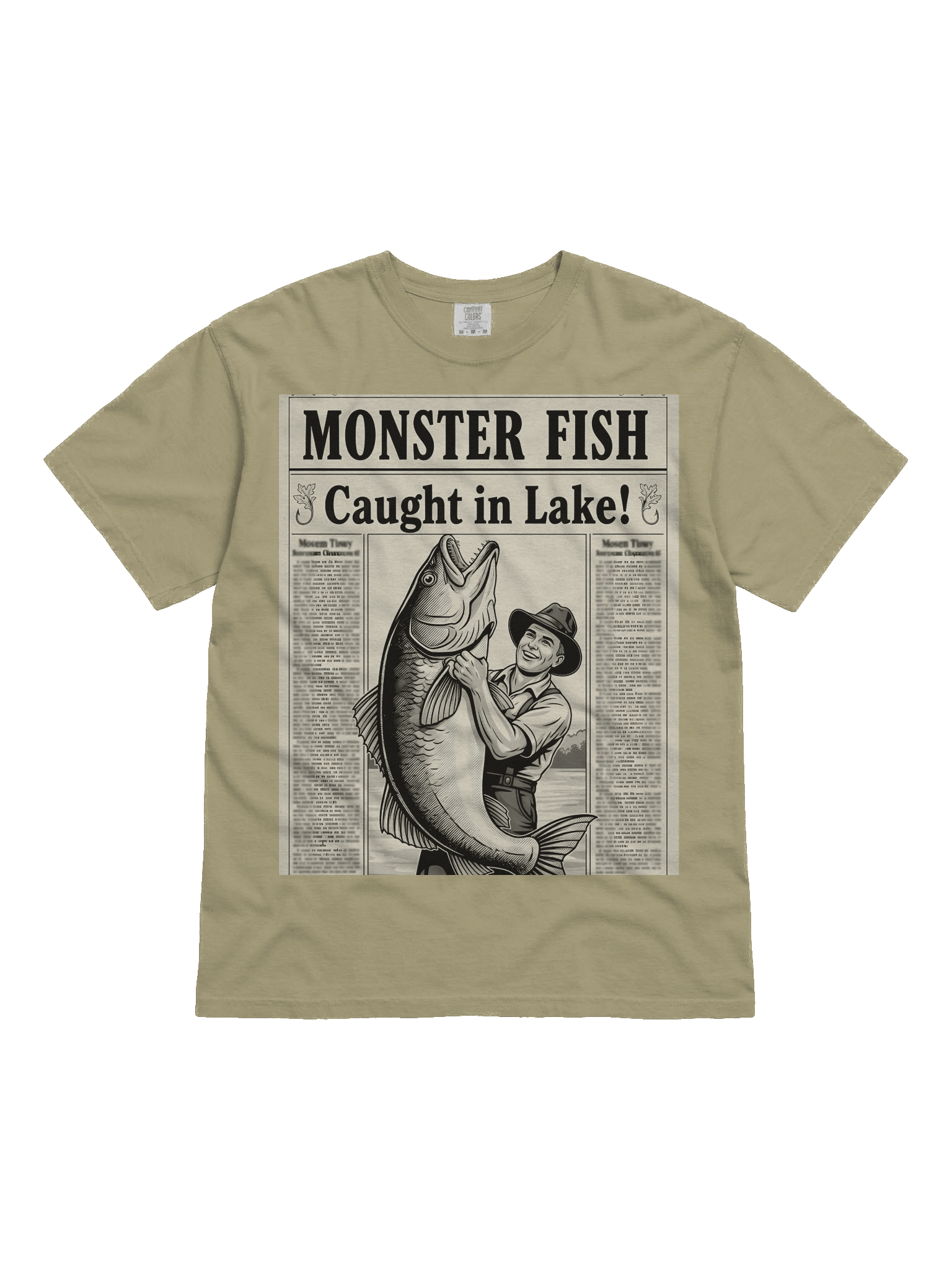 Vintage newspaper - Monster Fish Caught in Lake! T-Shirt product image (1)