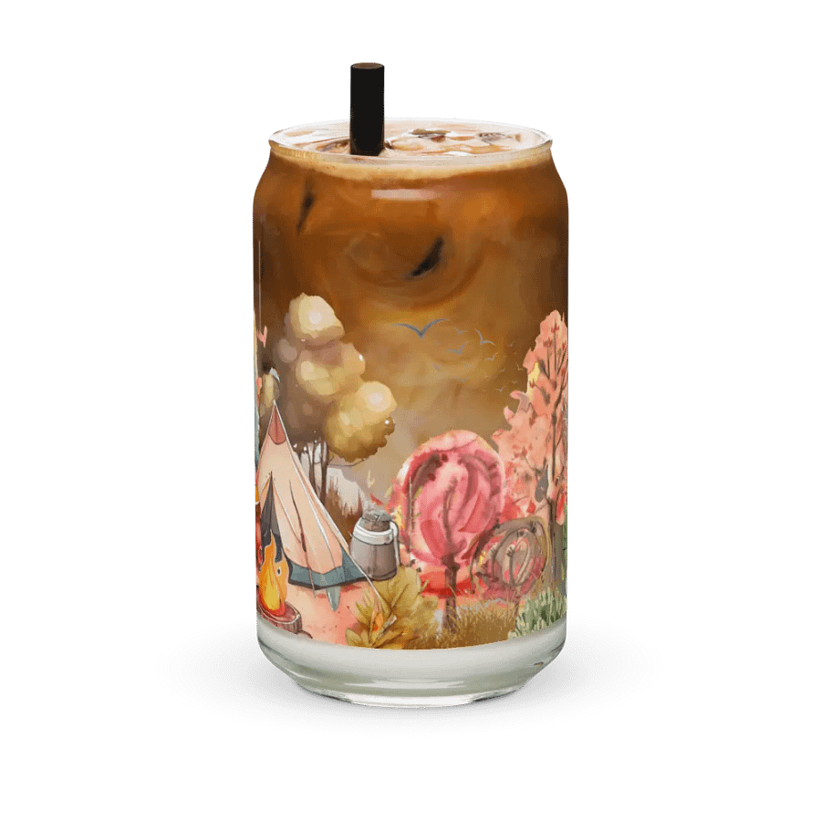 Camping Bear Glass Can | Wilderness Adventure Drinkware product image (12)