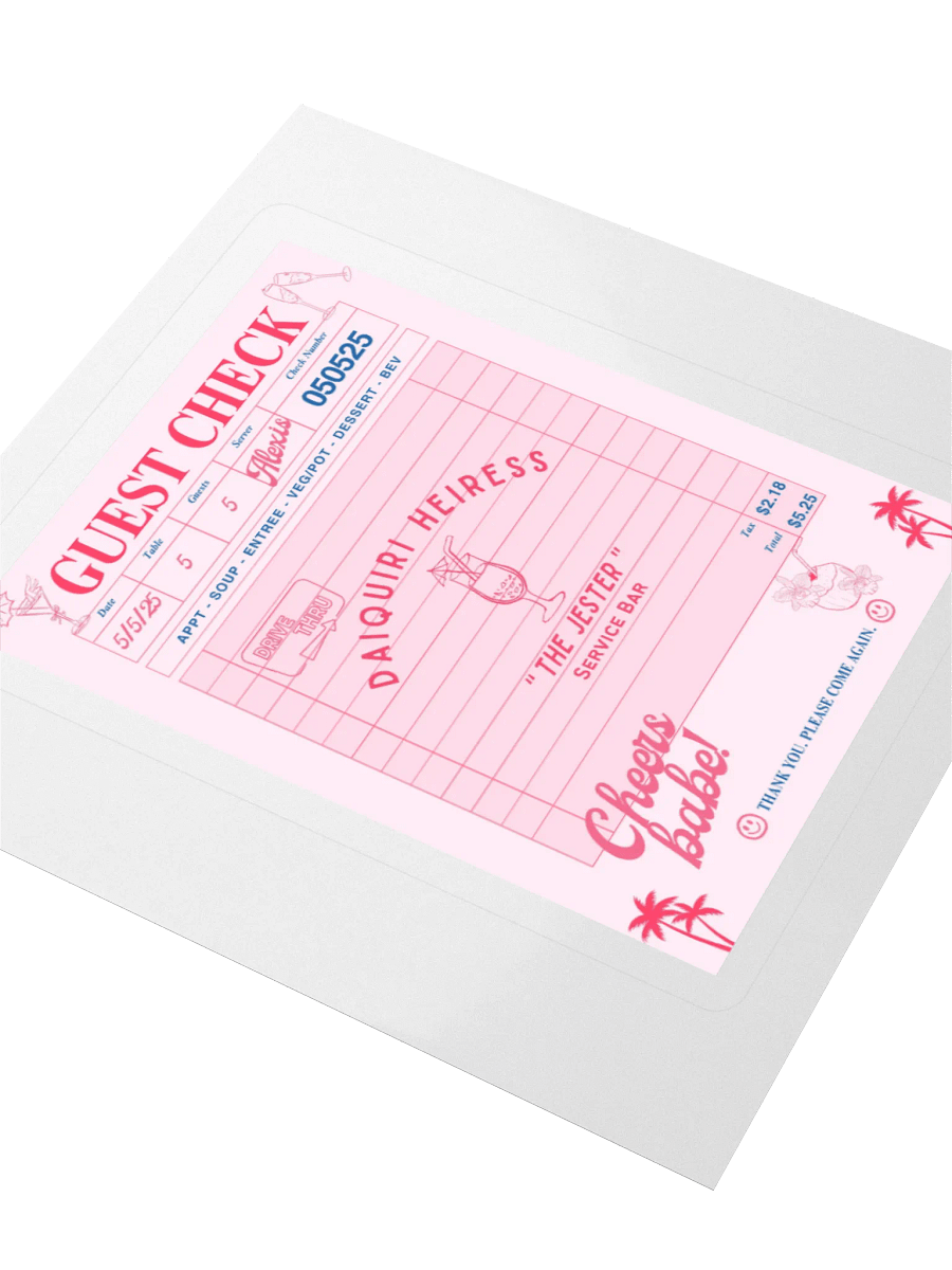 CHECK PLEASE! DAIQUIRI STICKER product image (9)