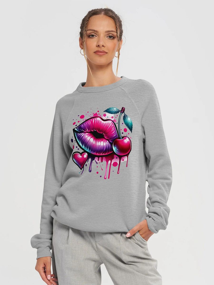 Glossy Lips and Cherry Heart Raglan Sweatshirt product image (44)
