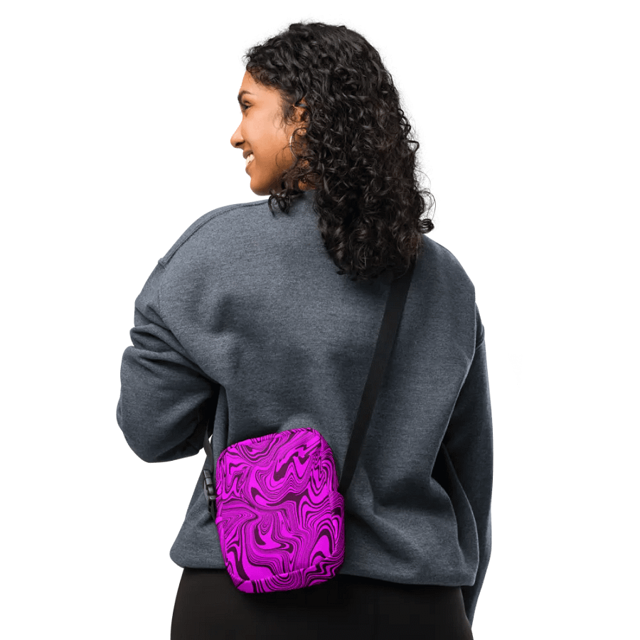 Utility Crossbody Bag - Abstract Purple Swirls product image (4)