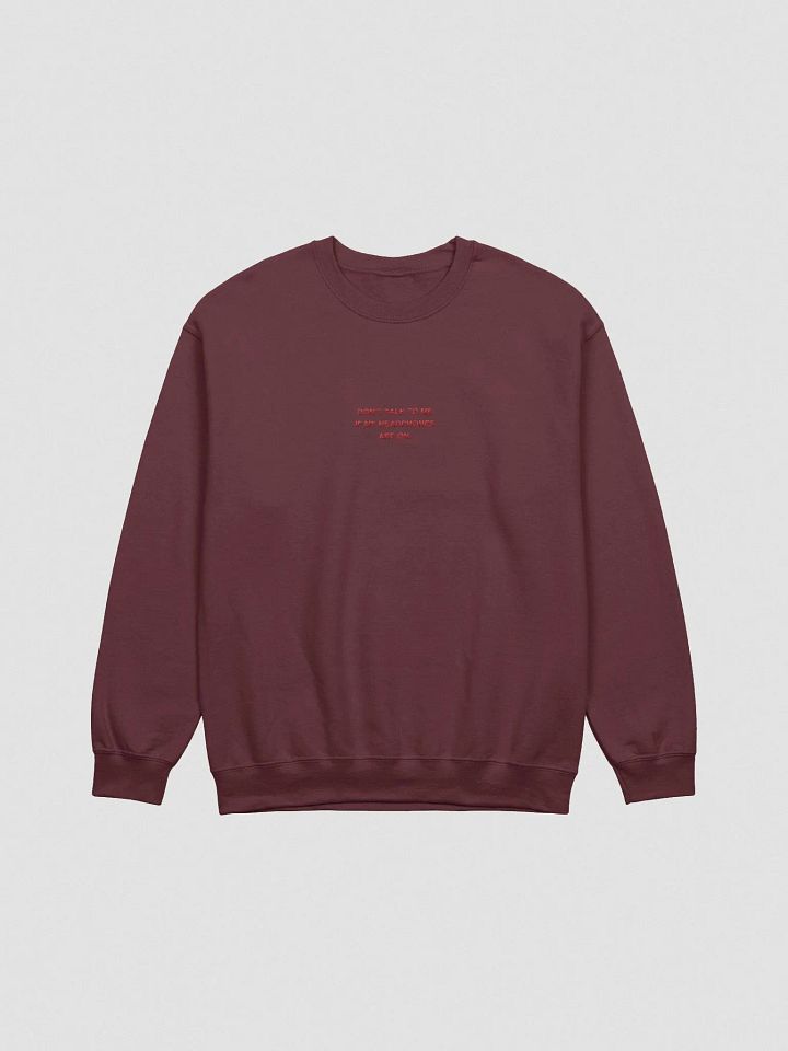 HEADPHONES ON embroidered crewneck (pink) product image (2)