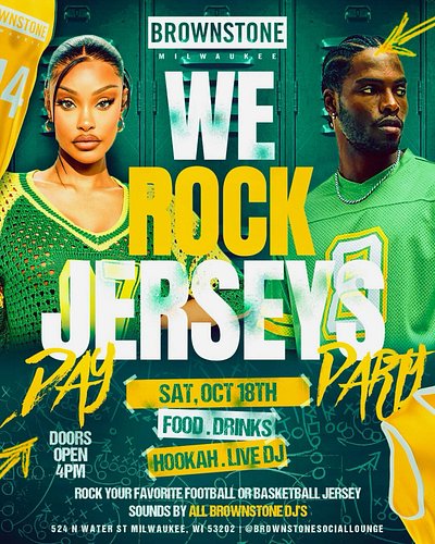 #today @brownstonesociallounge put them jerseys on and come vibe with us! #djs rotating all day keeping the energy high #pull...