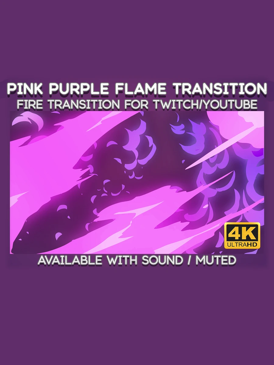 Pink and Purple Fire Video Transition - Cartoon Fire Transition for Twitch Stream and YouTube Video product image (3)