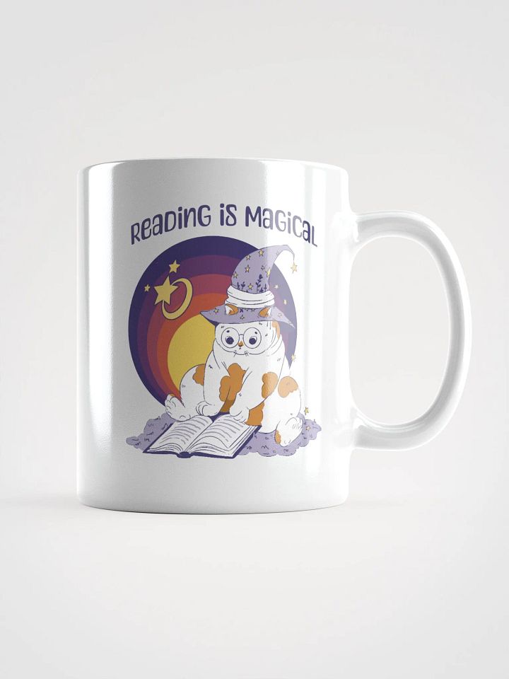 Reading Is Magical Adorable Cat Reading a Book product image (1)