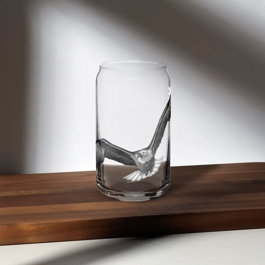 Eagle Drawing Glass Can Cup product image (35)