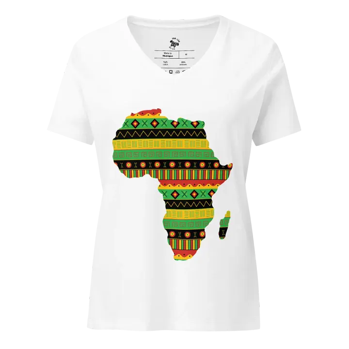 Uhuru - Women's White Colourful African Map Tee product image (1)