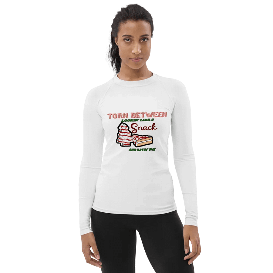 Vanilla Snack Torn Between Women's Rash Guard product image (1)