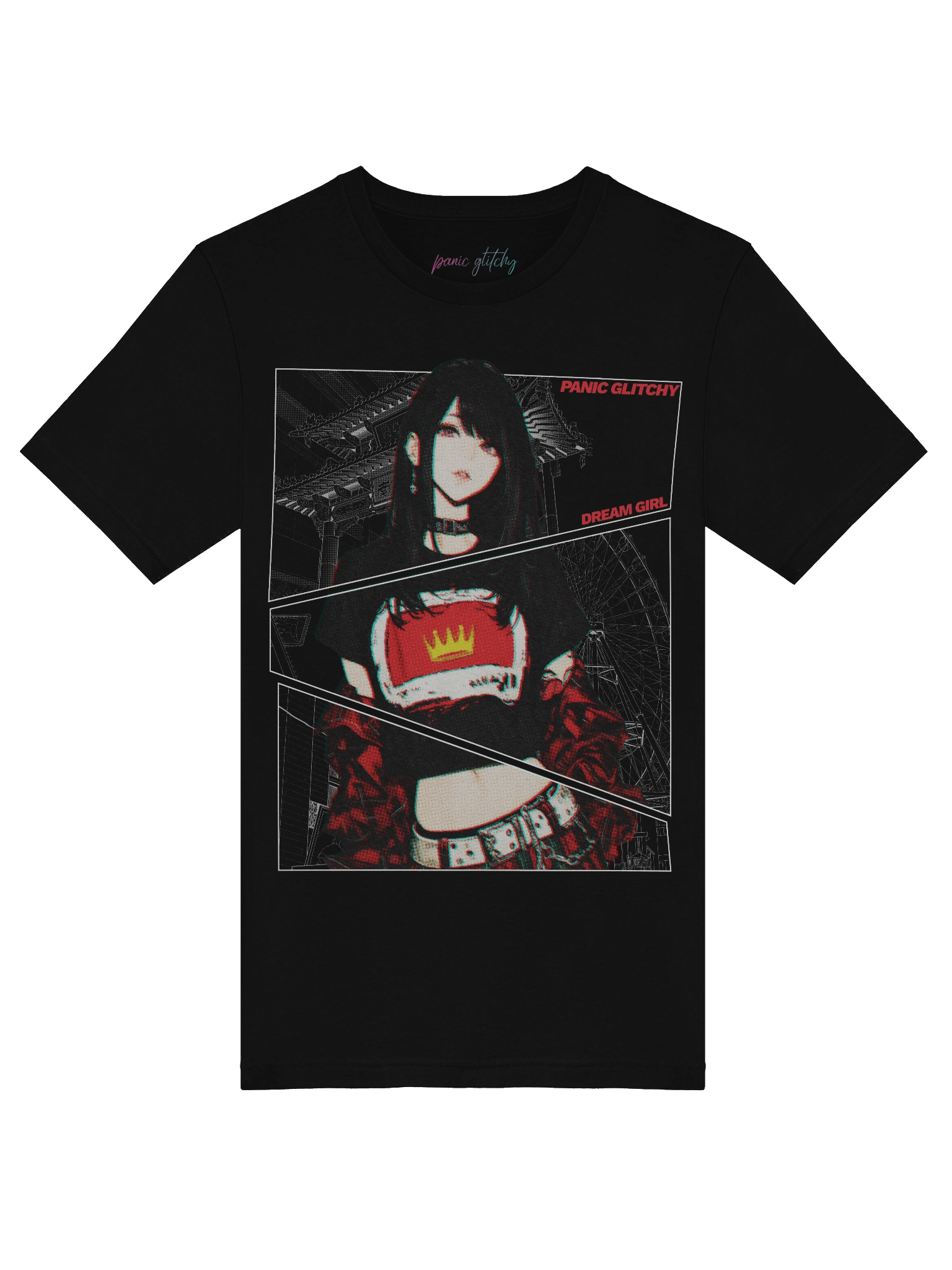 Panic Glitchy Dream Girl Halftoned Tee product image (3)