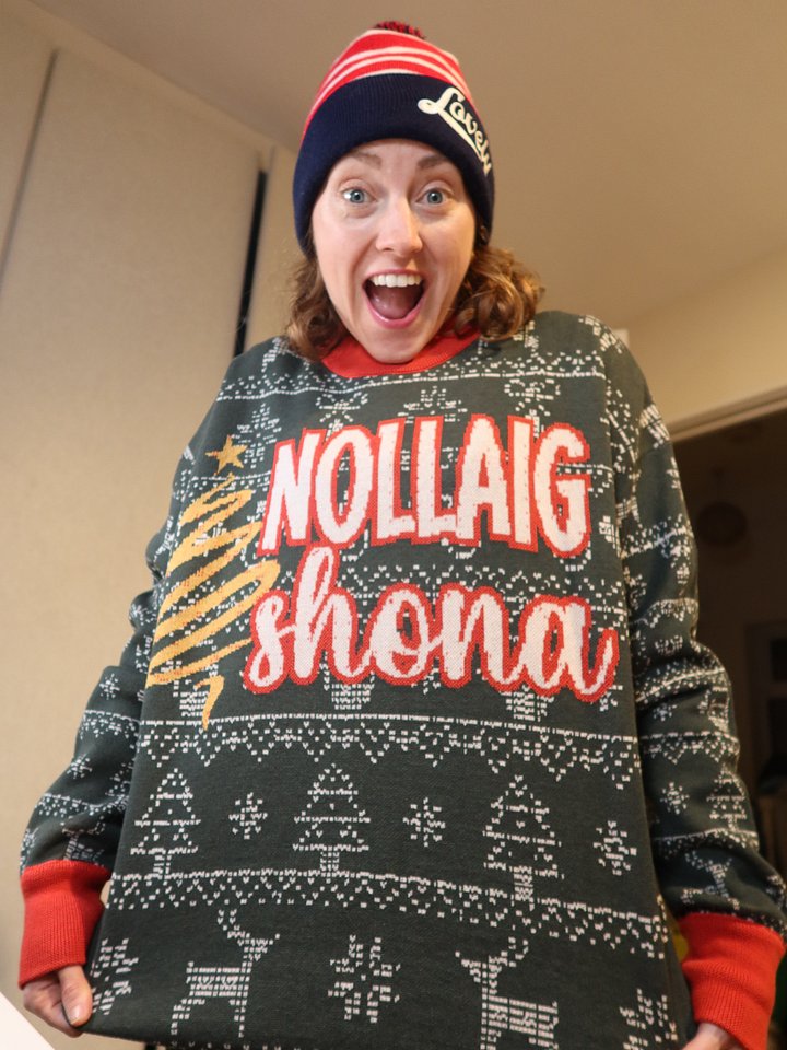 Irish Language Christmas Jumper - Happy Christmas in Irish / Gaeilge / Gaelic product image (2)