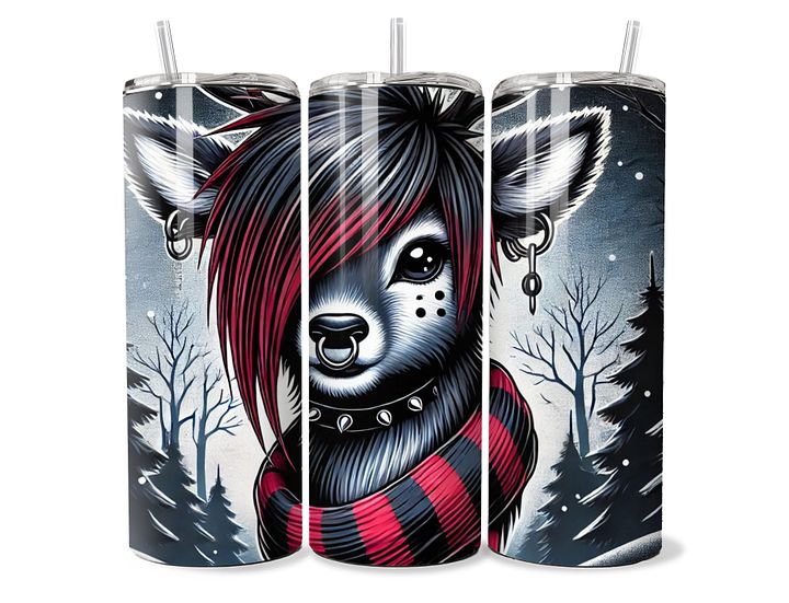 Emo Reindeer Tumbler - 20oz Stainless Steel product image (1)