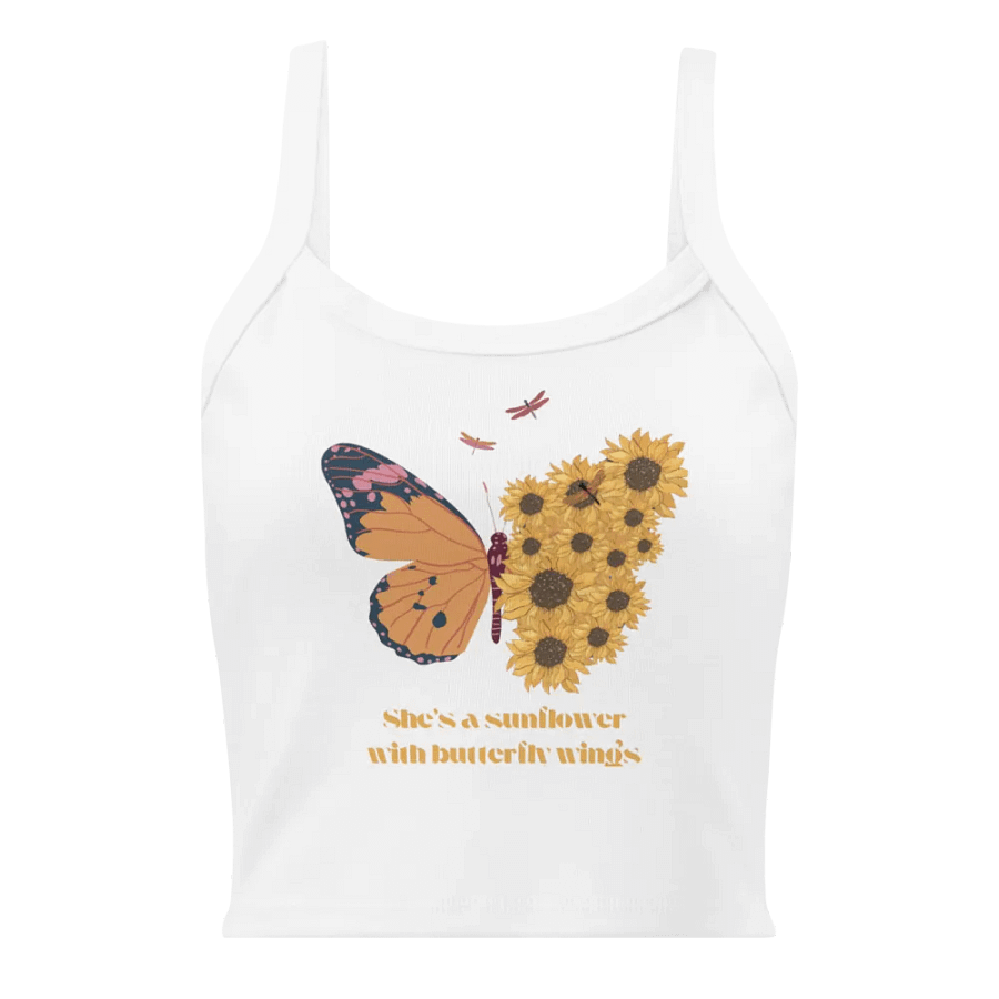 Sunflower Butterfly Ribbed Tank product image (1)