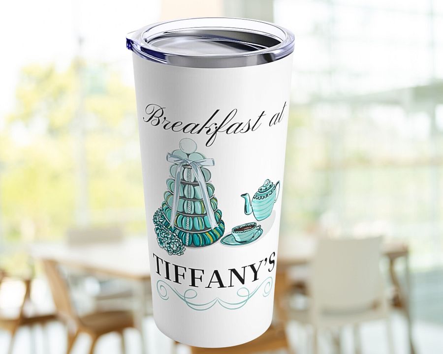 Breakfast at Tiffany's T & Co 20oz Tumbler, Classic Audrey Crew, Girls Brunching Weekend, Holly Golightly Fan Gift For Mom, Book Club Gift product image (4)