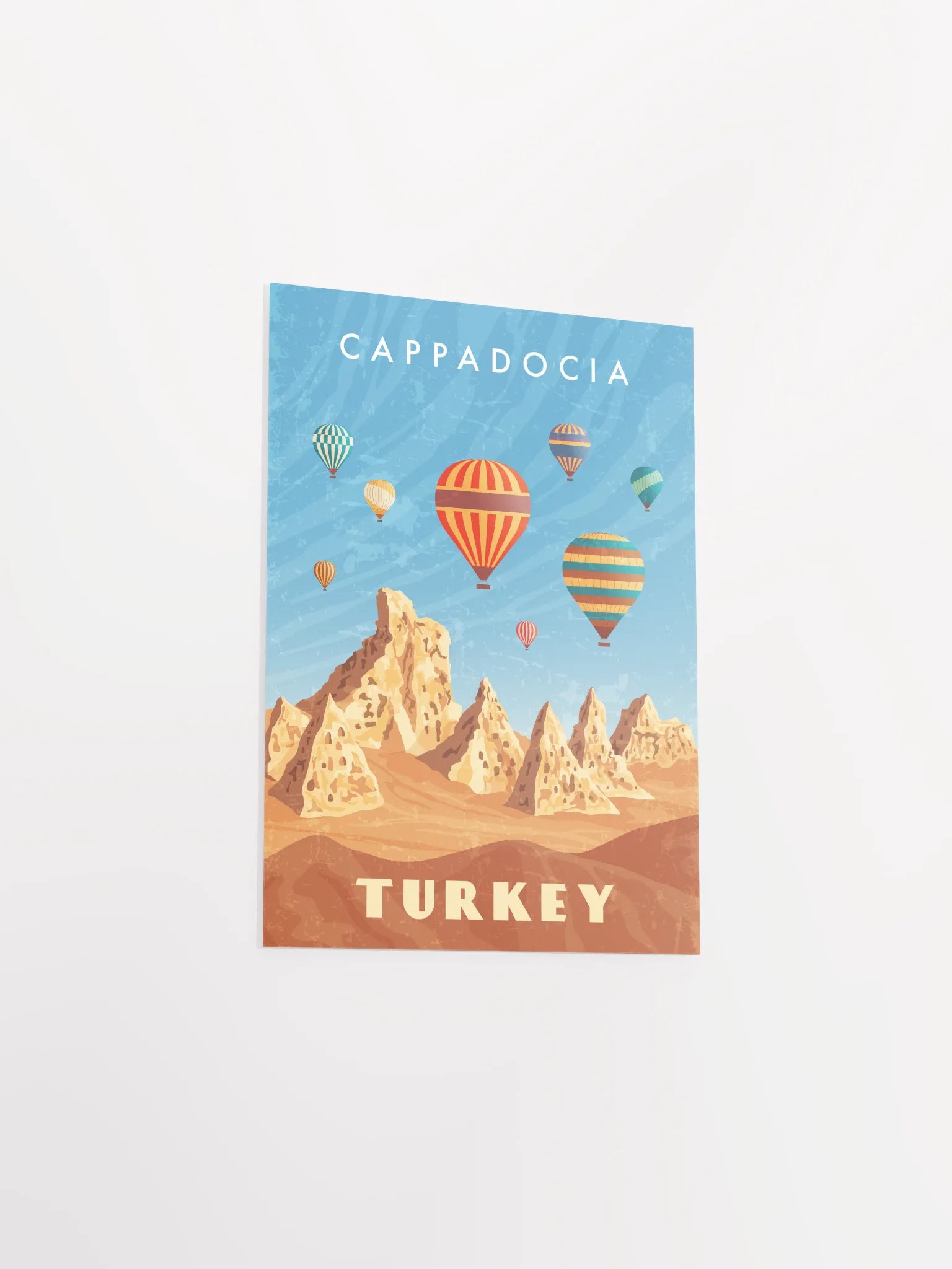 Turkey, Cappadocia — Retro travel minimalist poster, retro travel art, retro travel wall art, vector art product image (8)