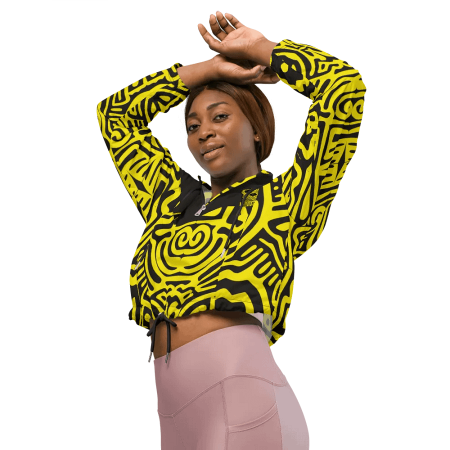 Gossip Cat Pattern Crop Hoodie Windbreaker product image (9)