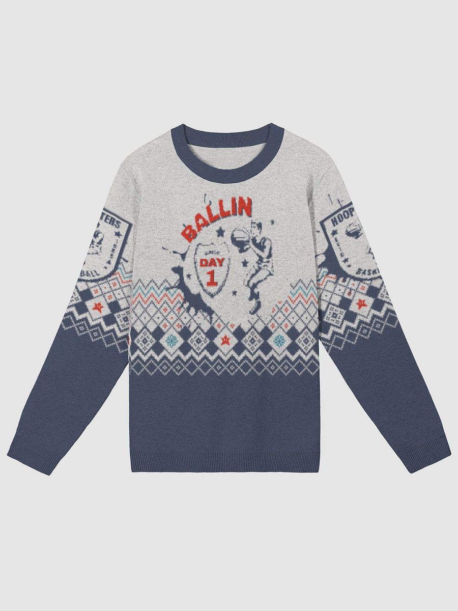 "Hoopsters Basketball" Vintage-Inspired Basketball Fair Isle Sweater product image (4)