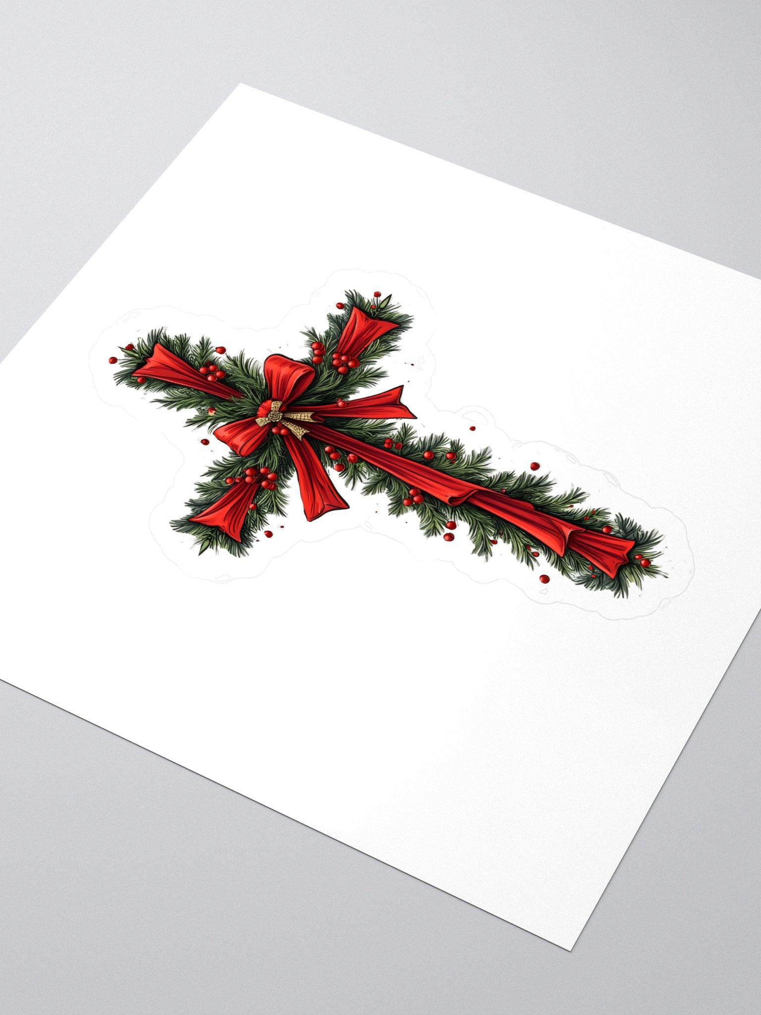 Festive Greenery Cross Kiss Cut Stickers product image (3)