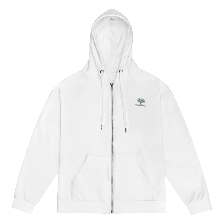 Graphic Grove Tree Design White Recycled Unisex Zip Hoodie product image (1)