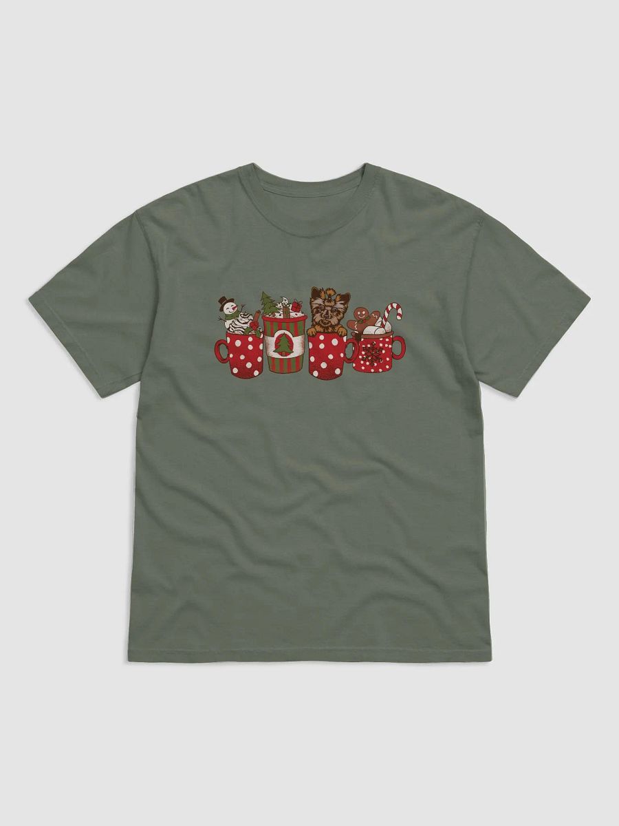 Cute Yorkshire Terrier in a Christmas Cup T-Shirt | Funny Christmas Yorkie Pup in a Cup product image (19)