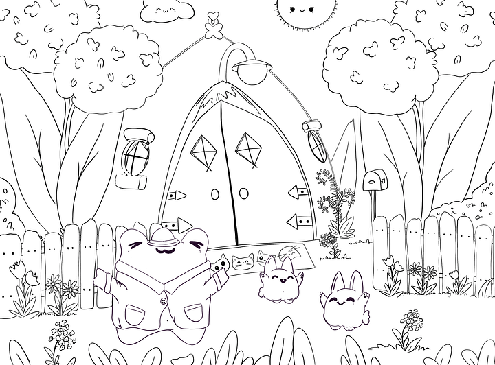 Frog House Coloring Page- April Reward product image (2)
