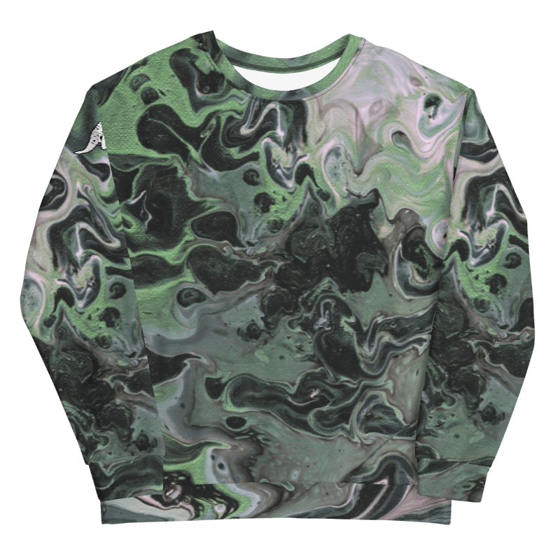 Metallic Green Fluid Acrylic Sweatshirt product image (8)