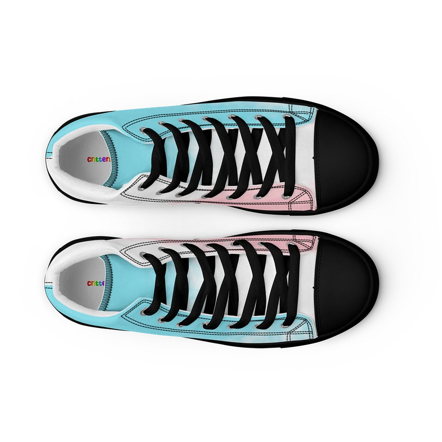 Pastel Blue, Pink and White and Black Flower Sneakers product image (40)