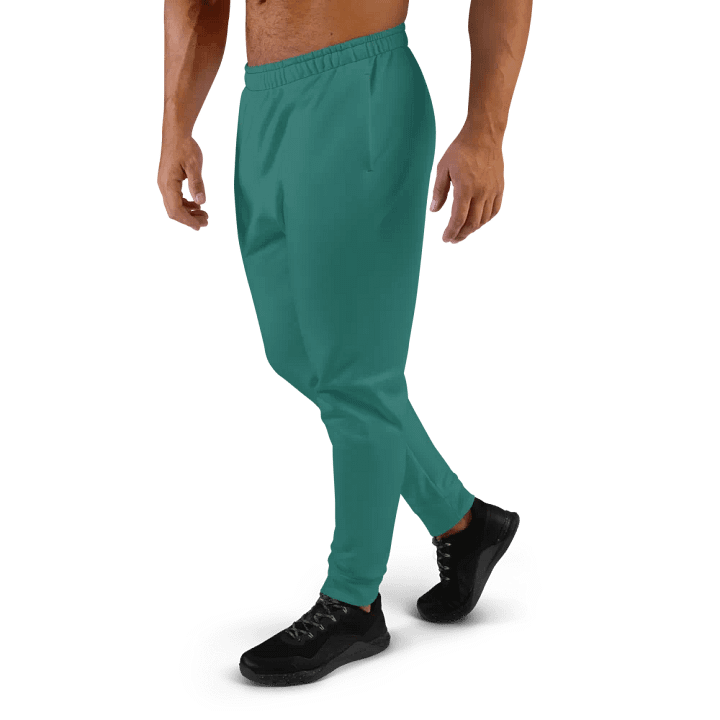 Plain Medium Teal Green True Summer Recycled Polyester Premium Men's Joggers by Treasure Pie product image (2)
