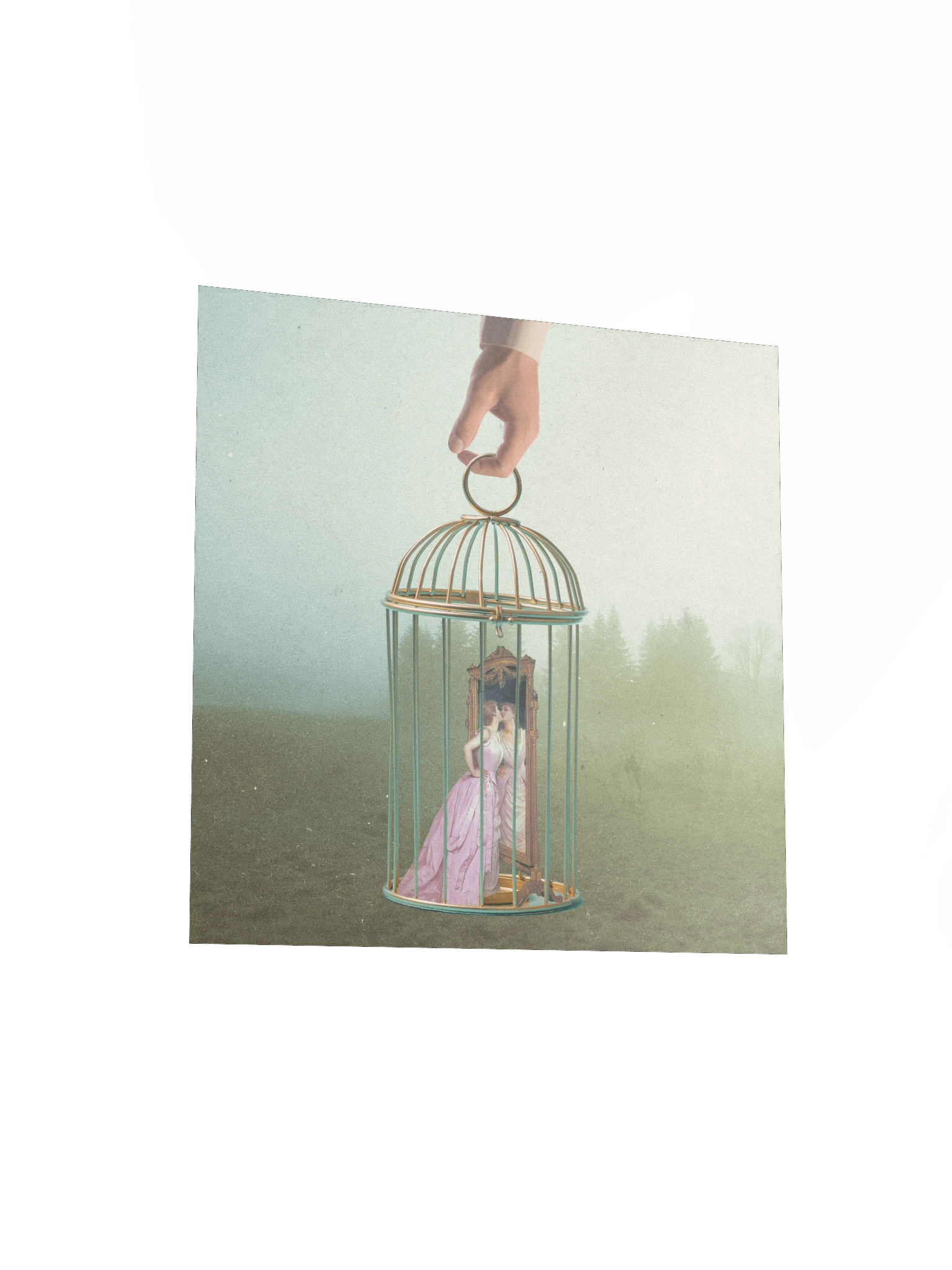 a shiny cage | square print product image (4)
