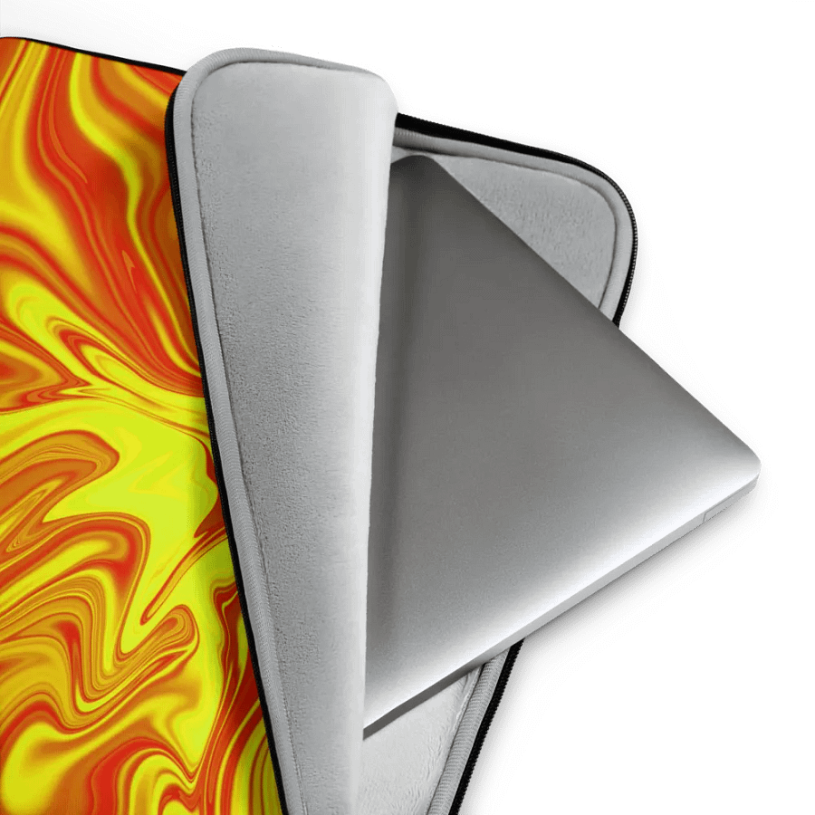 Laptop Sleeve - Yellow and Red Digital Fluid Art product image (4)