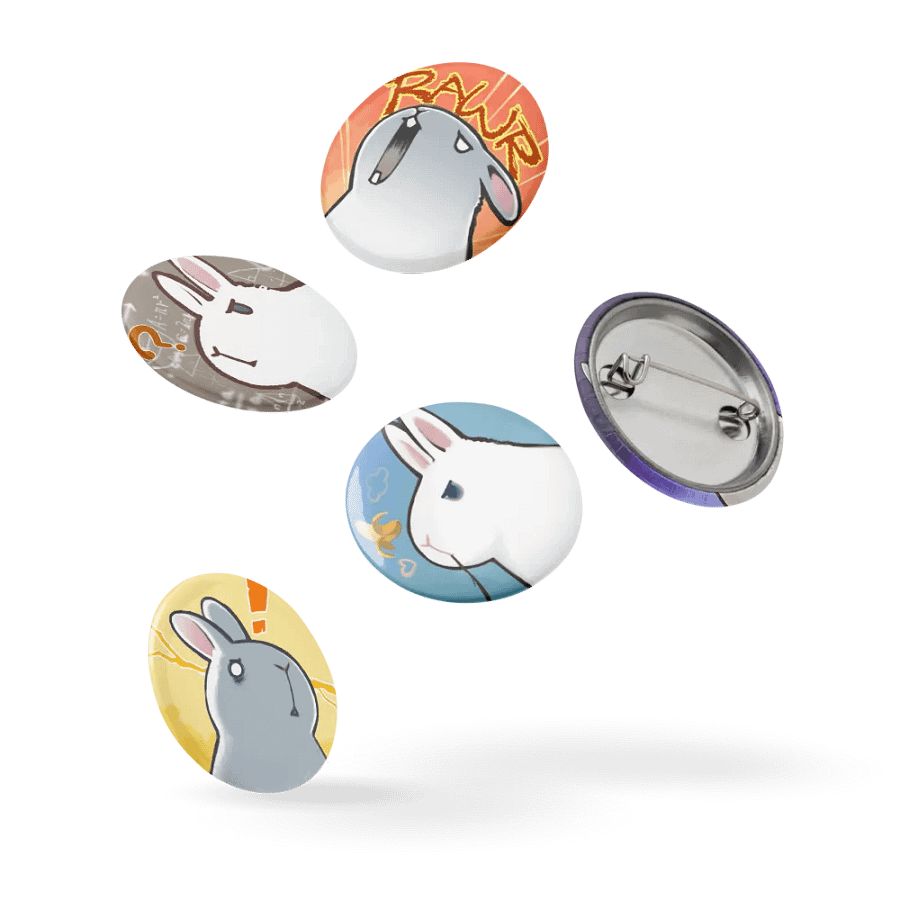 Bunny Boss Maru Mood Button Pin Set product image (14)