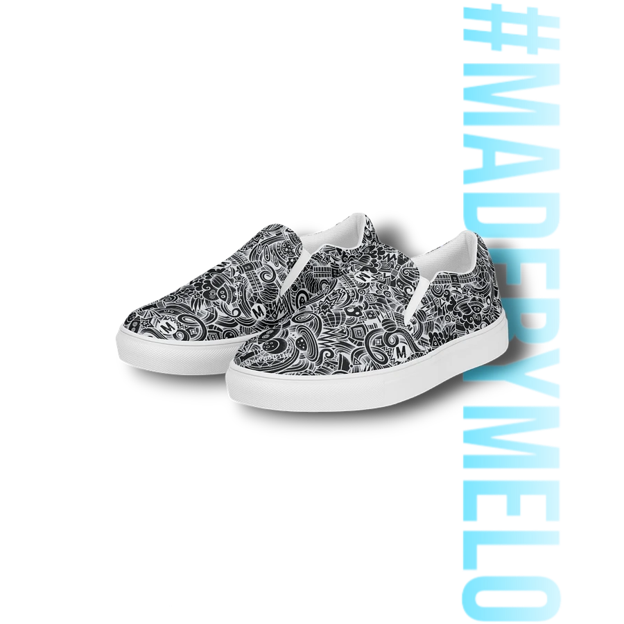 Dark Space Scribble - Women's Slip-ons | #MadeByMELO product image (9)