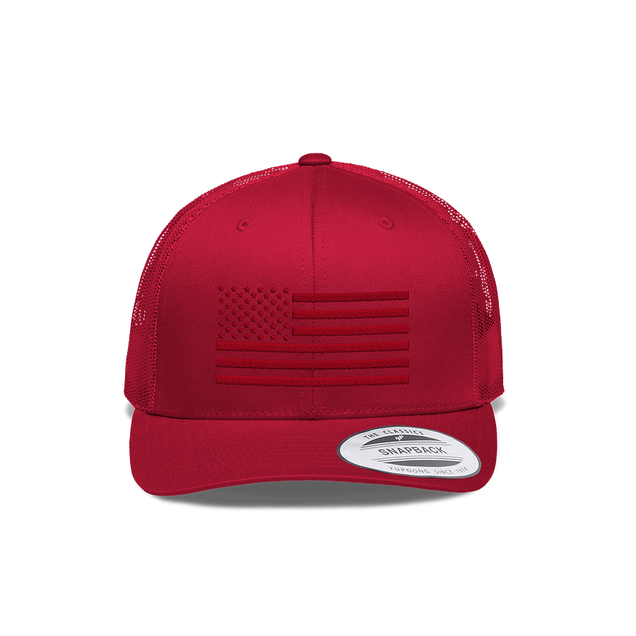 Crimson American Flag Snapback Hat product image (1)