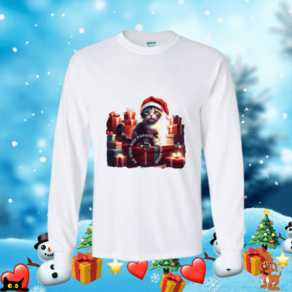 Christmas Cat 🙀 T-Shirt Long Sleeve product image (1)