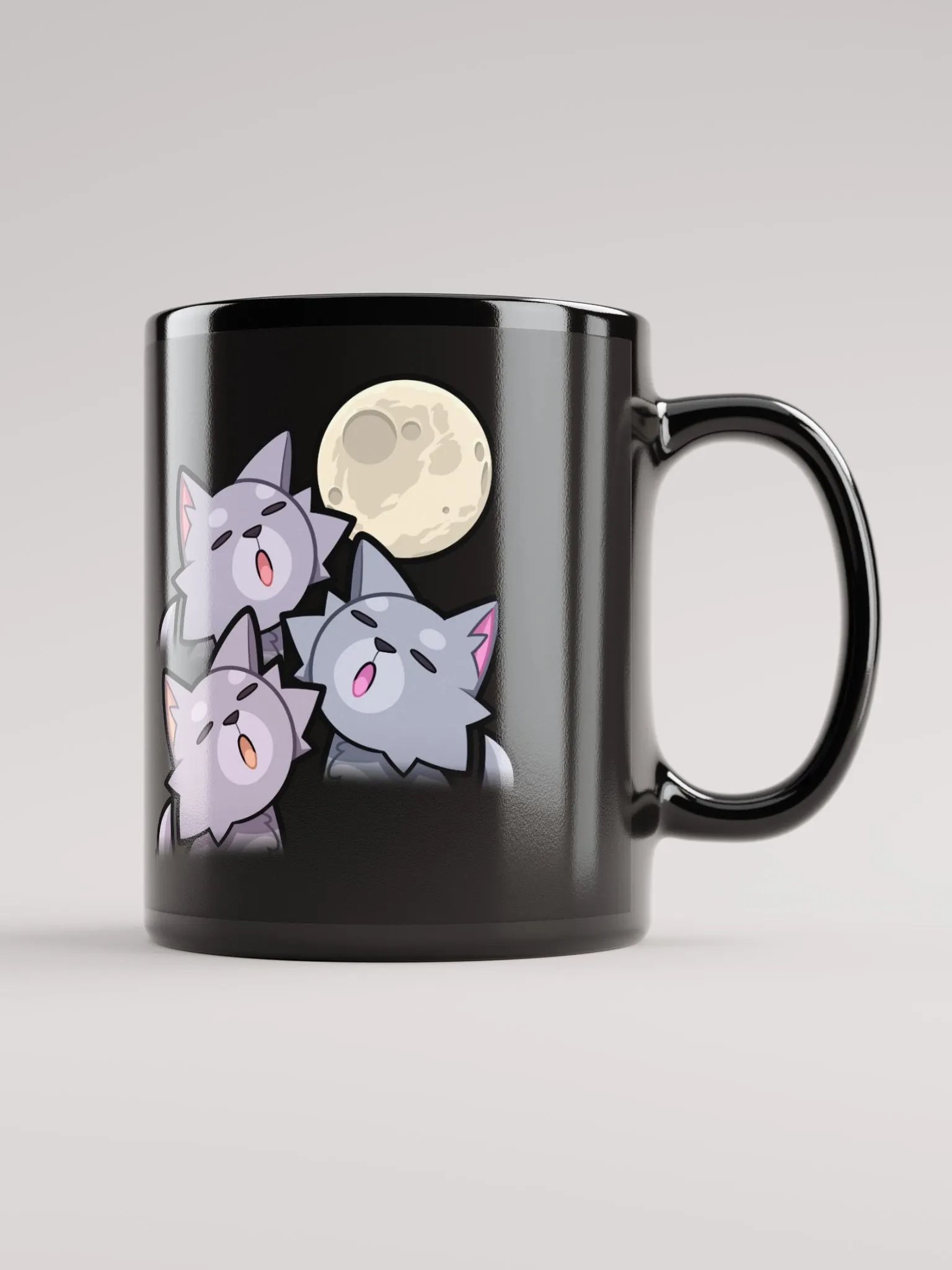 Howling Wolves Black Glossy Mug product image (1)