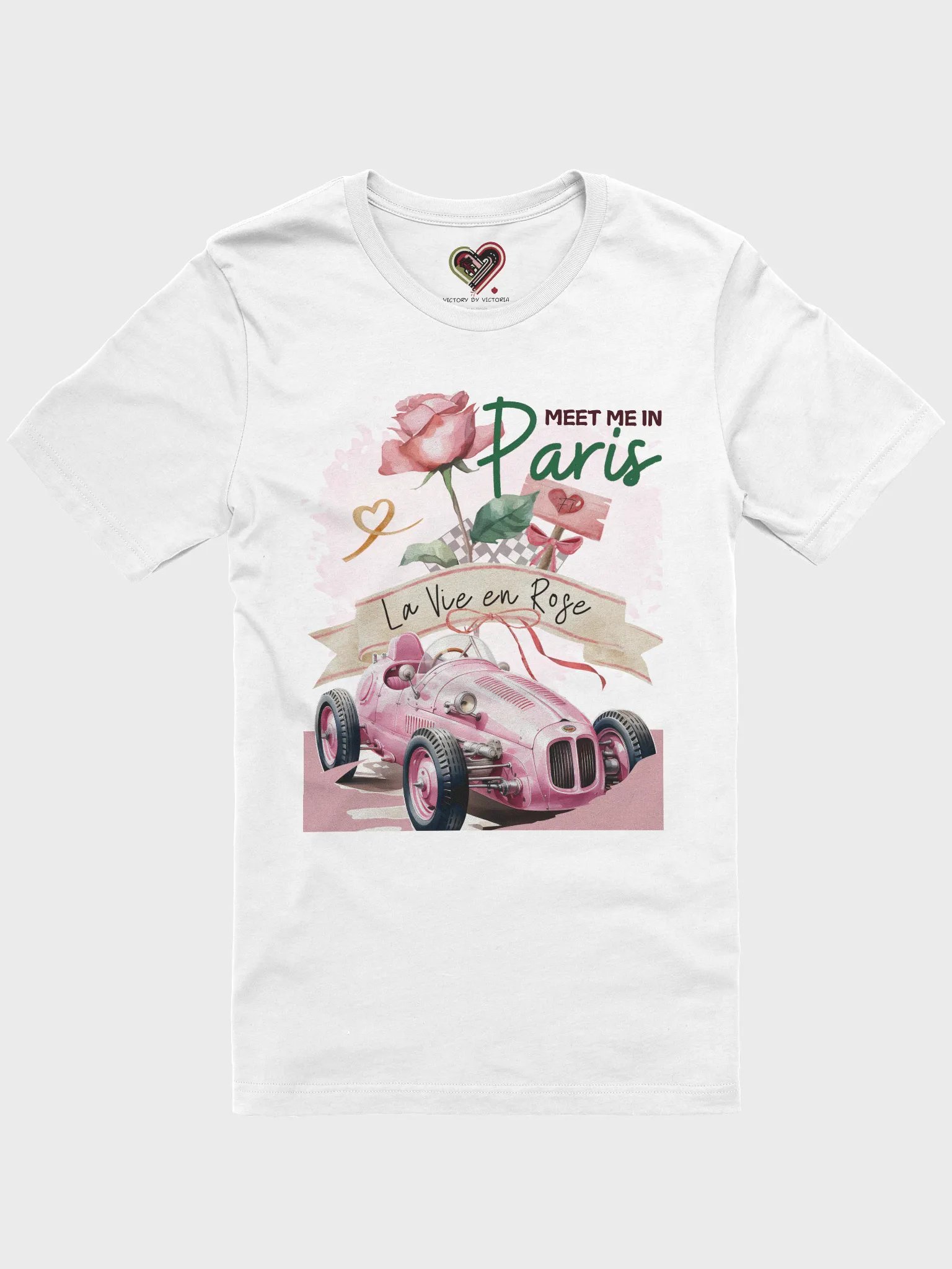 La Vie en Rose Vintage Race Car T-Shirt product image (1)