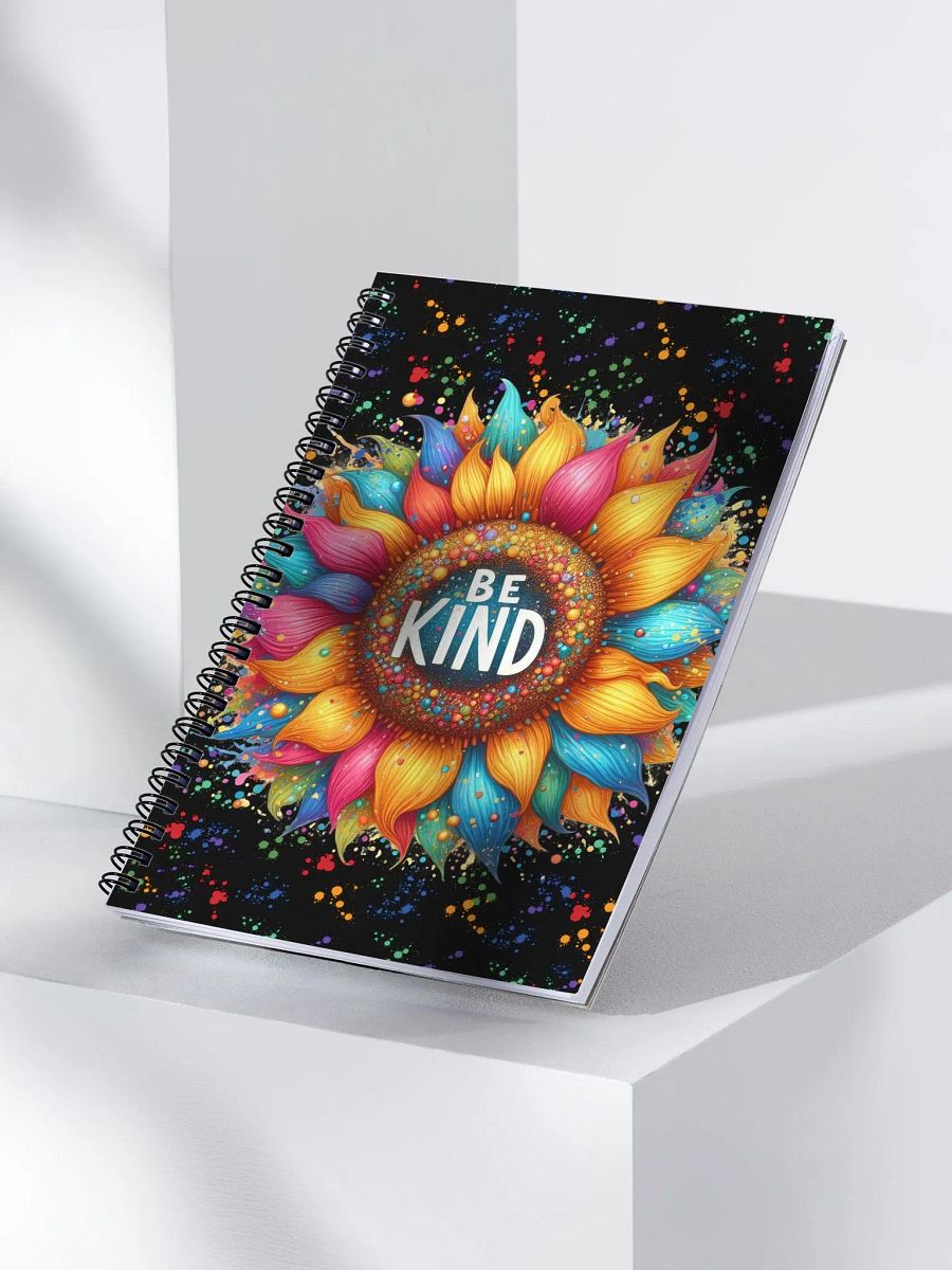 Be Kind Paint Flower Shaped Splash Spiral Notebook Journal product image (3)