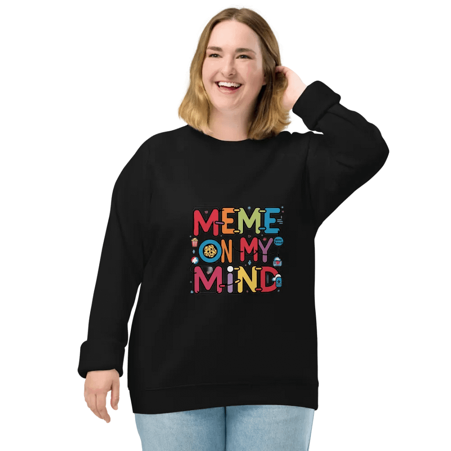 Meme On My Mind Organic Raglan Sweatshirt product image (8)