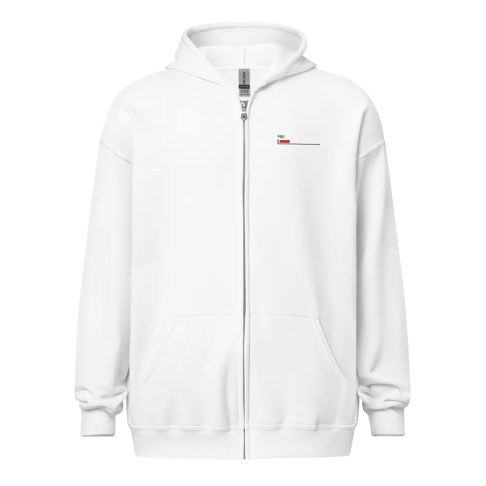 Black Healthbar Embroidered on White Classic Zip Hoodie product image (1)