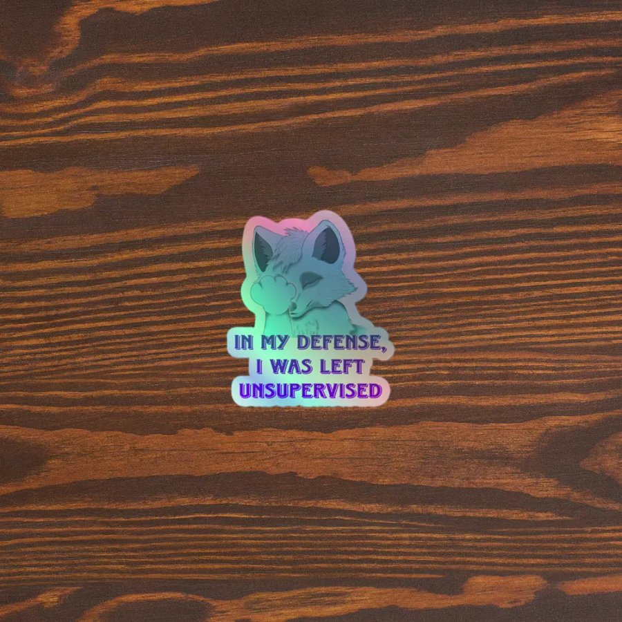 In my defense Holographic sticker product image (5)