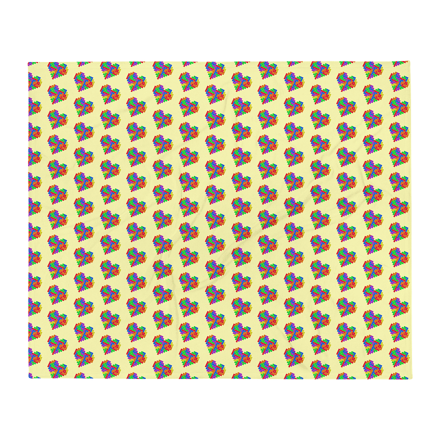 Rainbow Block Heart Throw Blanket product image (2)