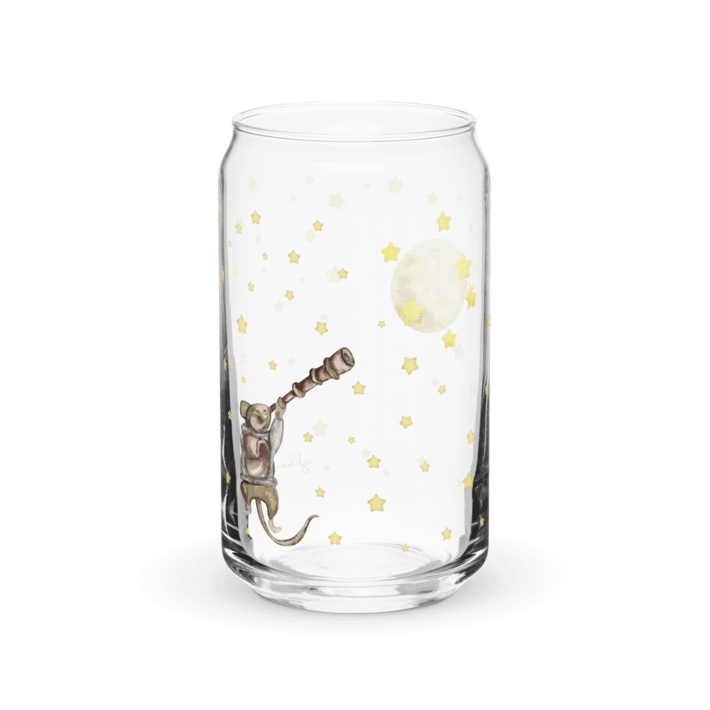 Good Friends Are Like Stars Glass Can Tumbler | 16oz Friendship-Themed Drinkware | Adorable Starry Night Design product image (5)