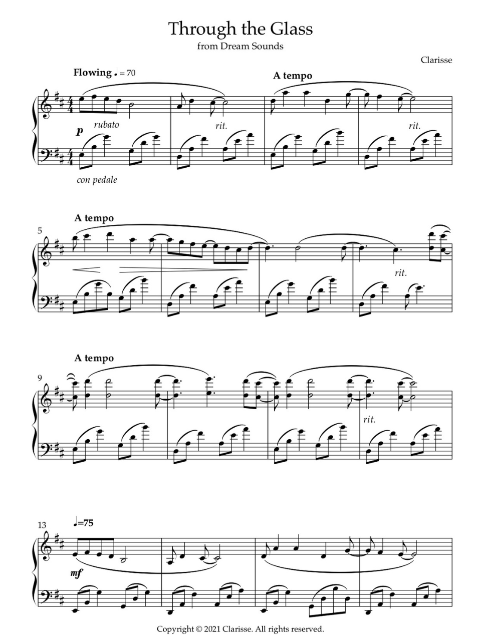 Through the Glass - Sheet Music product image (1)