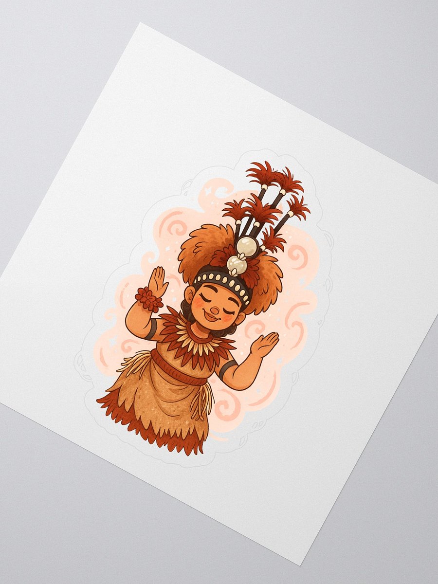 Samoan Taupou Kiss-Cut Sticker – Polynesian Island Girl in Traditional Dress | Cultural Fa’aSamoa Decal by ASP Apparel product image (2)