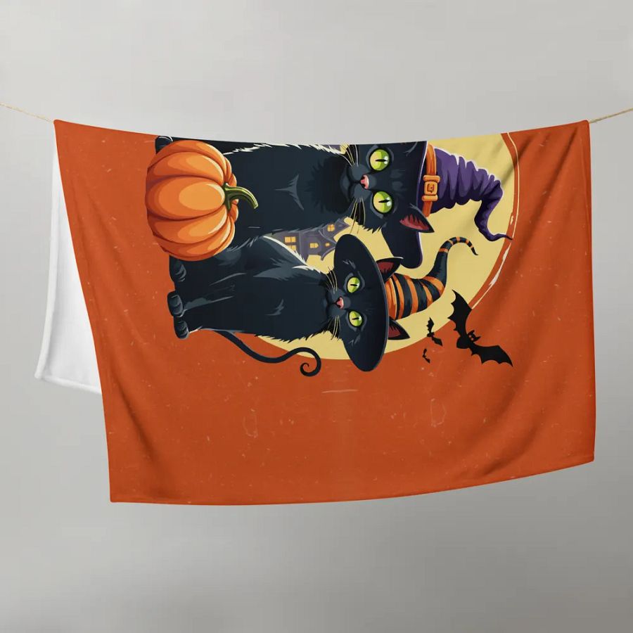Witchy Cats Halloween Throw Blanket product image (9)