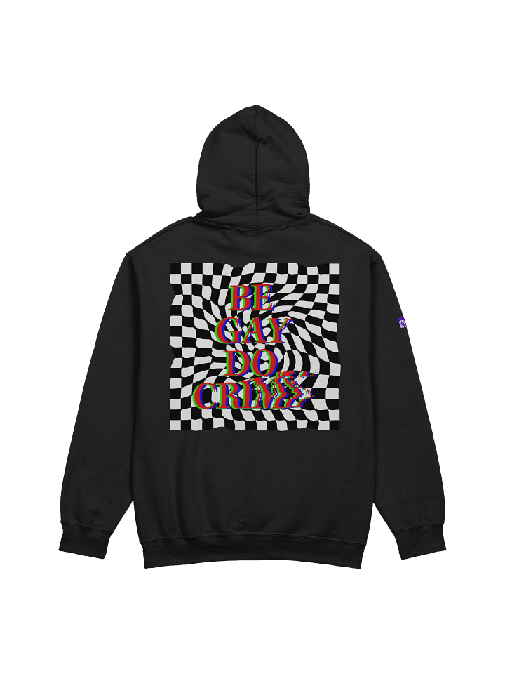 Be Gay Do Crime Hoodie – LGBTQ+ Pride Pullover – Trippy Psychedelic Graphic Streetwear product image (1)