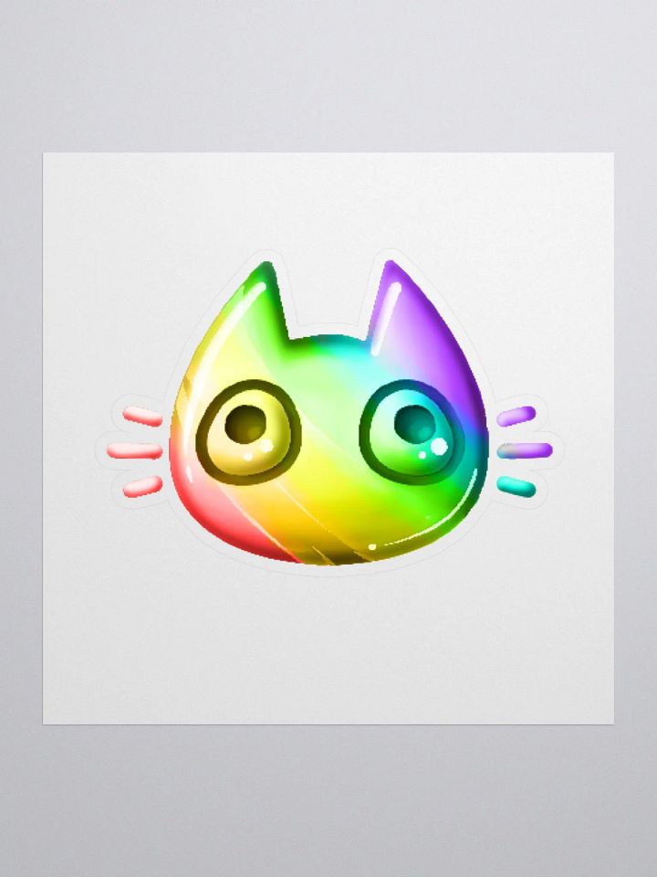Rainbow Cat Face Sticker product image (1)