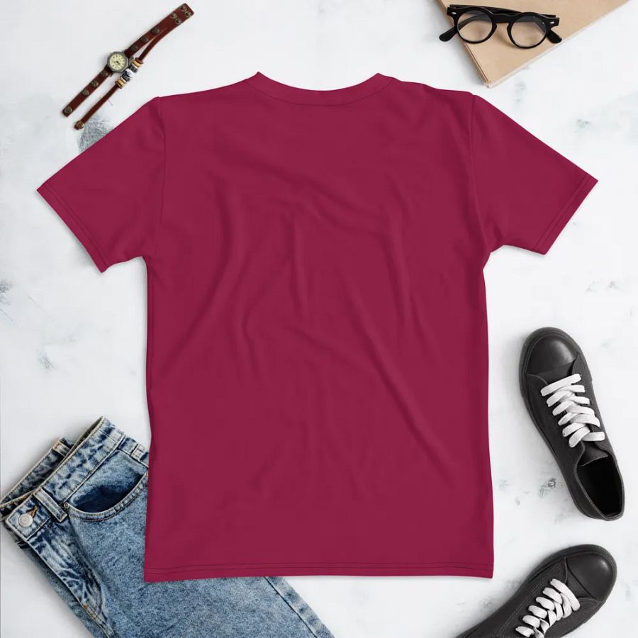 Plain Dark Red True Summer Women's Crewneck Polyester Heavyweight Premium T-Shirt by Treasure Pie product image (2)