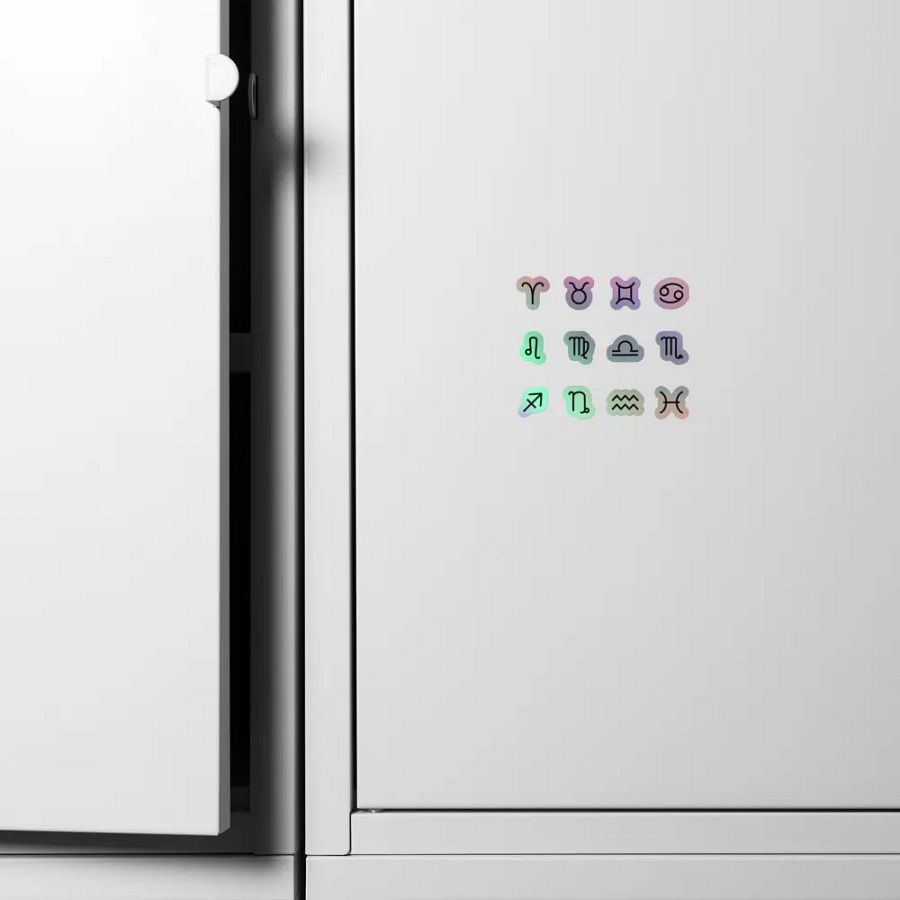 Zodiac Symbols (bubble style) - Holographic Sticker Set product image (6)
